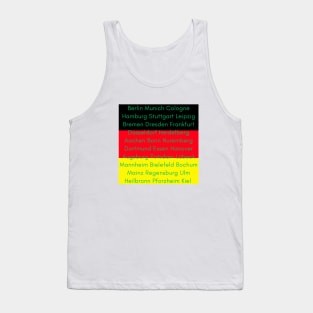 German Flag with Cities Tank Top